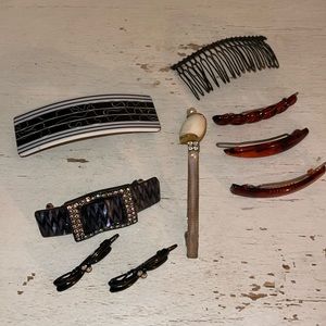 Lot Vintage France & clip Paris hair clips barrettes